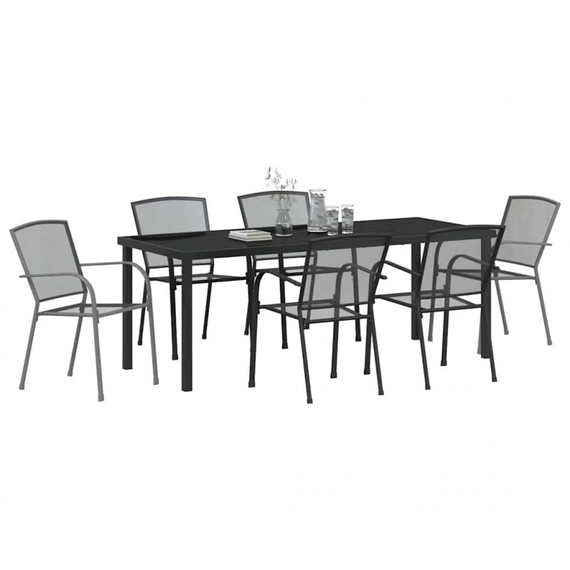 Zestaw do jadalni w ogrodzie 7 pcs Antracyt