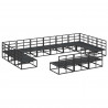 Zestaw Sof na Ogród z poduszką 13 pcs Czarny Aluminium