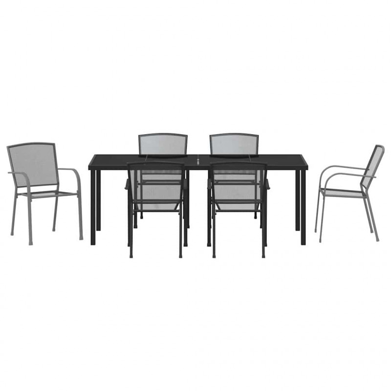 Zestaw do jadalni w ogrodzie 7 pcs Antracyt