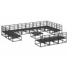 Zestaw Sof na Ogród z poduszką 14 pcs Czarny Aluminium