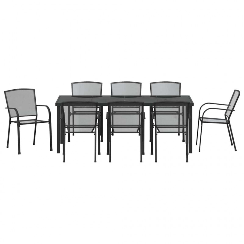 Zestaw do jadalni w ogrodzie 9 pcs Antracyt