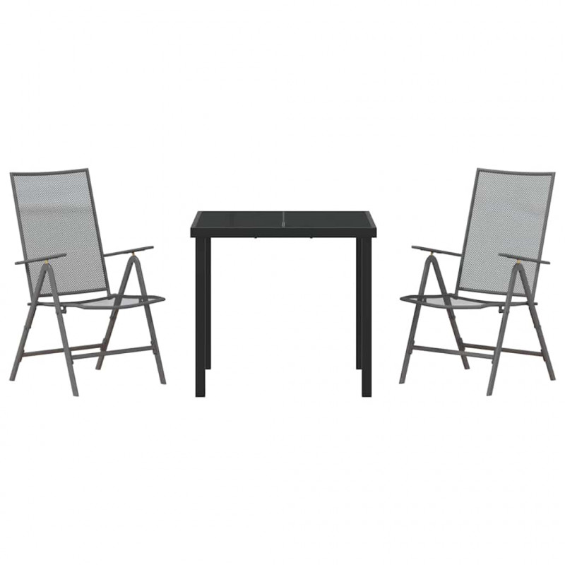 Zestaw do jadalni w ogrodzie 3 pcs Antracyt
