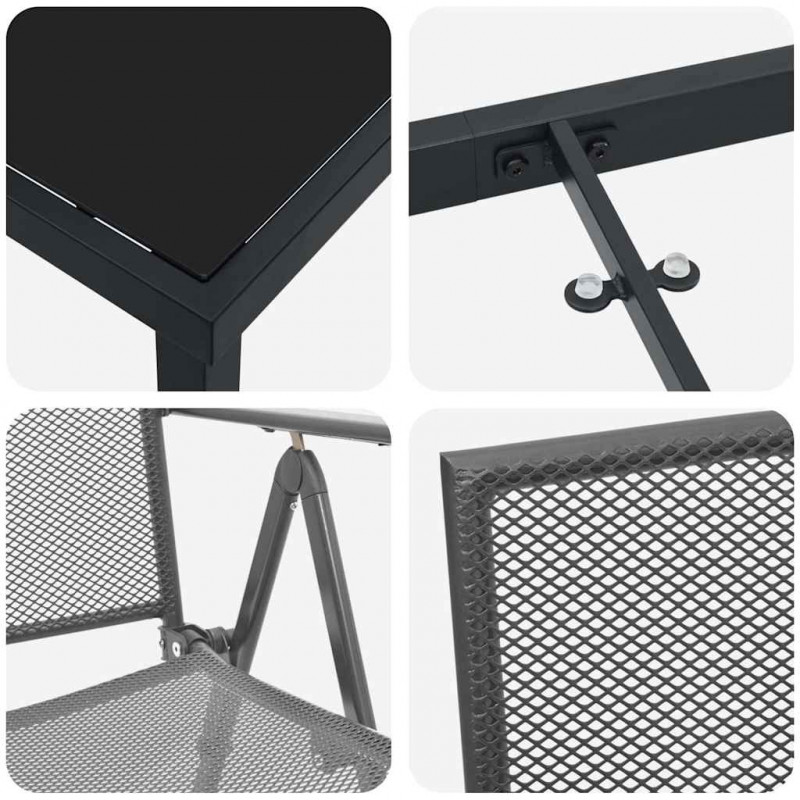 Zestaw do jadalni w ogrodzie 3 pcs Antracyt
