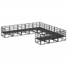 Zestaw Sof na Ogród z poduszką 11 pcs Czarny Aluminium