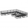 Zestaw Sof na Ogród z poduszką 12 pcs Czarny Aluminium