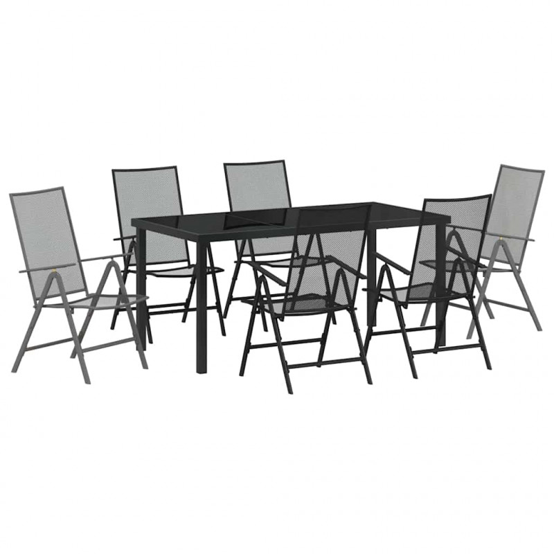 Zestaw do jadalni w ogrodzie 7 pcs Antracyt