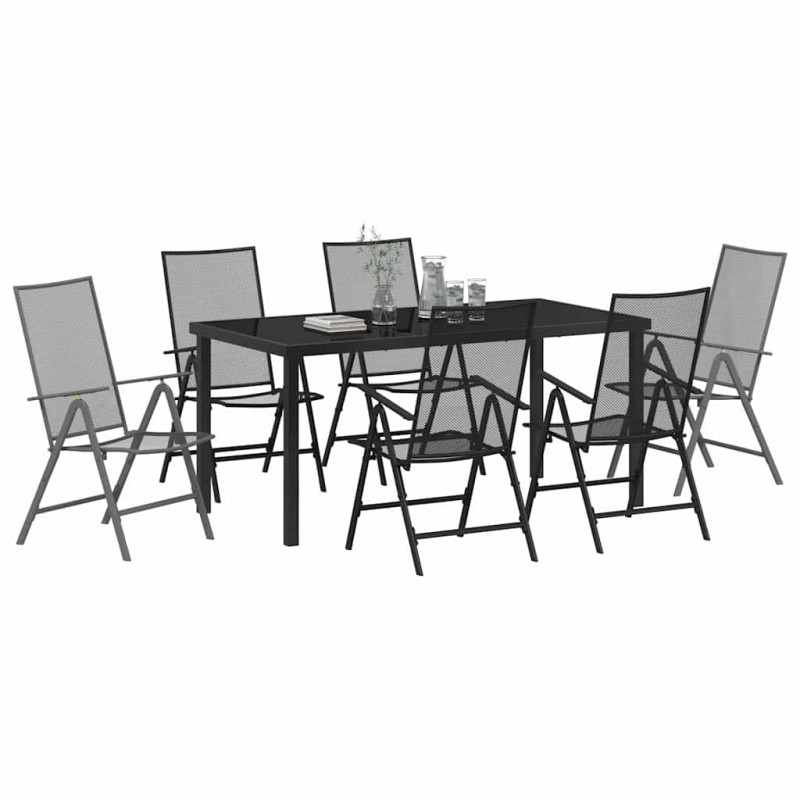 Zestaw do jadalni w ogrodzie 7 pcs Antracyt