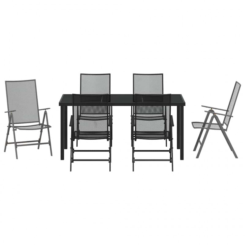 Zestaw do jadalni w ogrodzie 7 pcs Antracyt