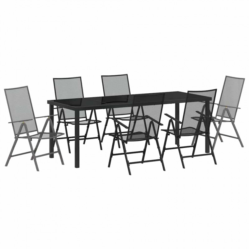 Zestaw do jadalni w ogrodzie 7 pcs Antracyt