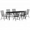 Zestaw do jadalni w ogrodzie 7 pcs Antracyt