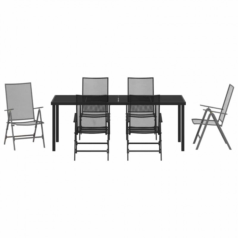 Zestaw do jadalni w ogrodzie 7 pcs Antracyt