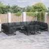 Zestaw Sof na Ogród z poduszką 13 pcs Czarny Aluminium