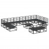 Zestaw Sof na Ogród z poduszką 13 pcs Czarny Aluminium
