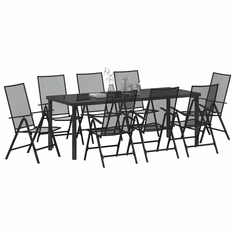 Zestaw do jadalni w ogrodzie 9 pcs Antracyt