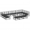 Zestaw Sof na Ogród z poduszką 13 pcs Czarny Aluminium