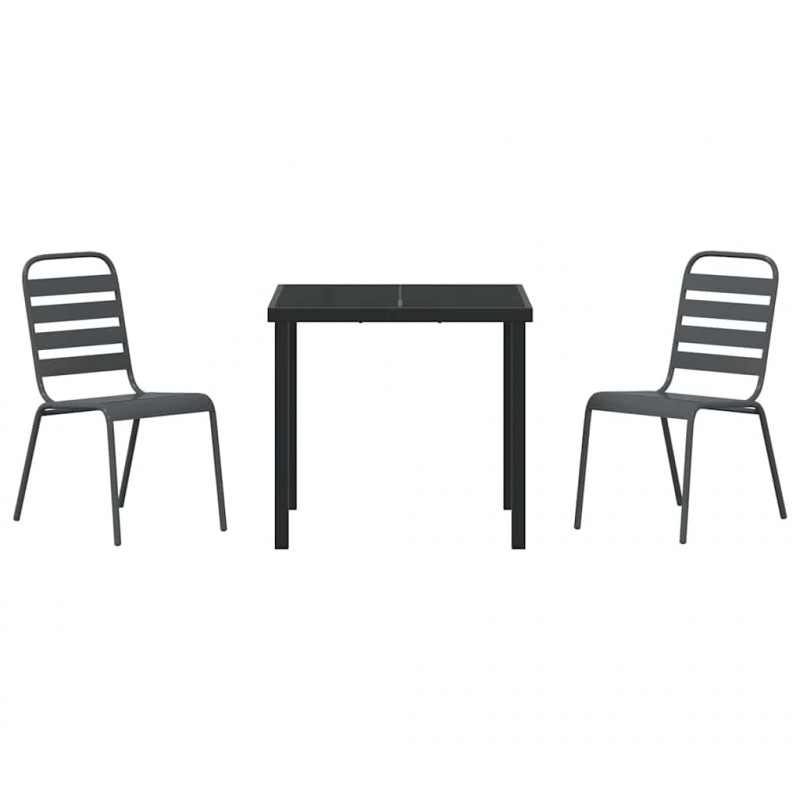Zestaw do jadalni w ogrodzie 3 pcs Antracyt
