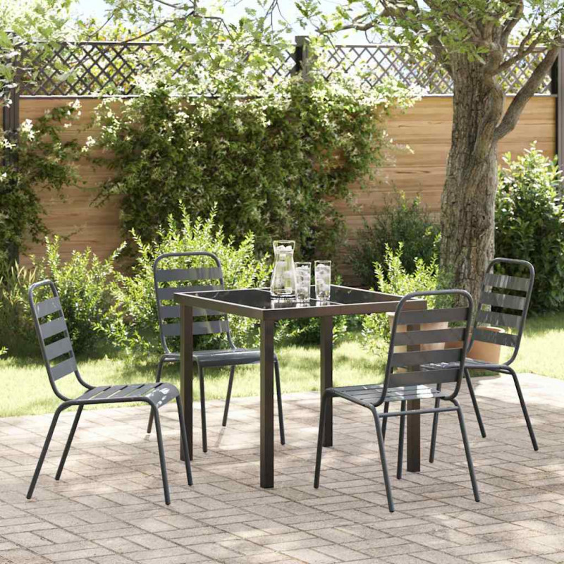 Zestaw do jadalni w ogrodzie 5 pcs Antracyt