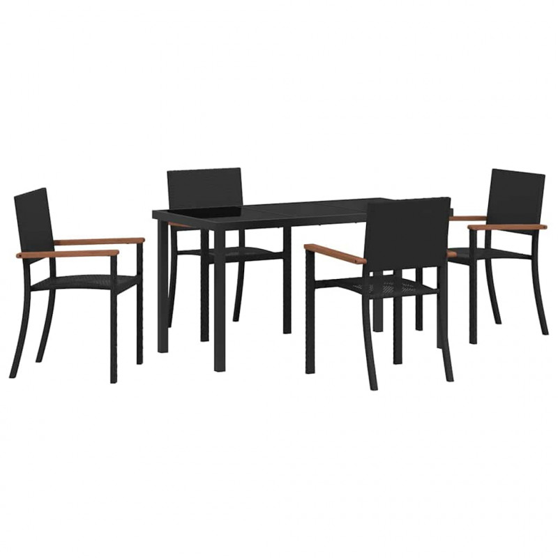Zestaw do jadalni w ogrodzie 5 pcs Czarny