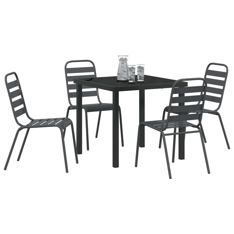 Zestaw do jadalni w ogrodzie 5 pcs Antracyt