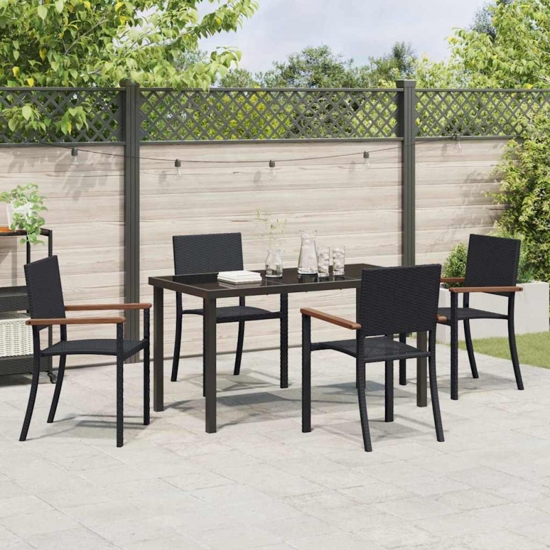 Zestaw do jadalni w ogrodzie 5 pcs Czarny