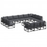 Zestaw Sof na Ogród z poduszką 14 pcs Czarny Aluminium