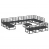 Zestaw Sof na Ogród z poduszką 14 pcs Czarny Aluminium