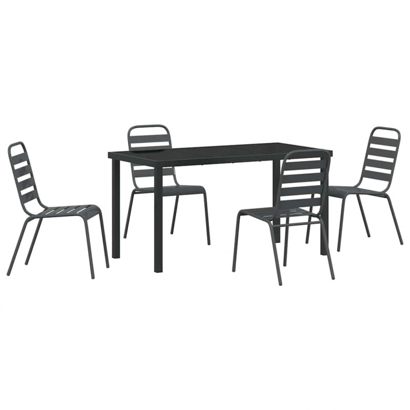 Zestaw do jadalni w ogrodzie 5 pcs Antracyt