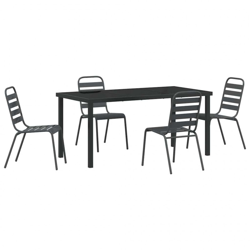 Zestaw do jadalni w ogrodzie 5 pcs Antracyt