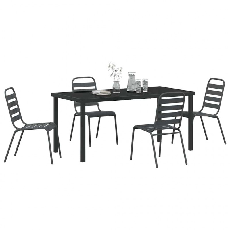 Zestaw do jadalni w ogrodzie 5 pcs Antracyt