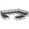 Zestaw Sof na Ogród z poduszką 12 pcs Czarny Aluminium