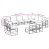 Zestaw Sof na Ogród z poduszką 12 pcs Czarny Aluminium
