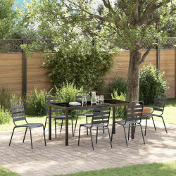 Zestaw do jadalni w ogrodzie 7 pcs Antracyt
