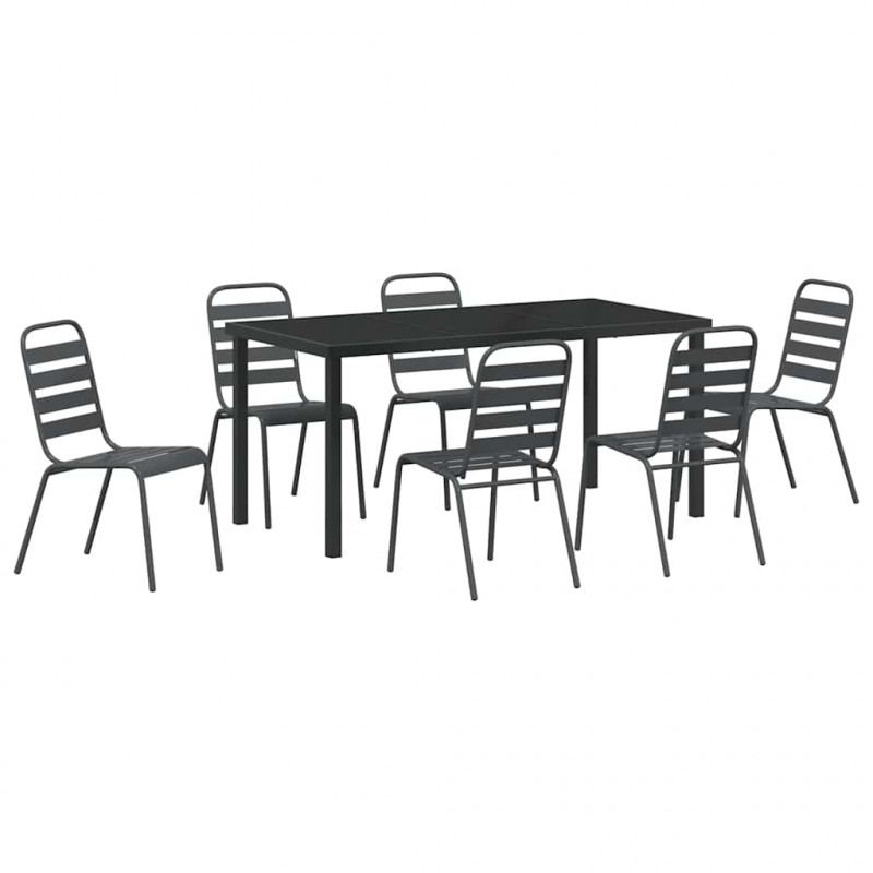 Zestaw do jadalni w ogrodzie 7 pcs Antracyt