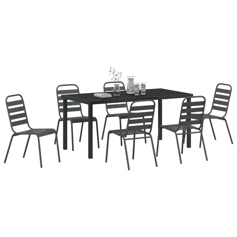 Zestaw do jadalni w ogrodzie 7 pcs Antracyt