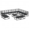 Zestaw Sof na Ogród z poduszką 13 pcs Czarny Aluminium