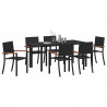 Zestaw do jadalni w ogrodzie 7 pcs Czarny