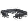 Zestaw Sof na Ogród z poduszką 13 pcs Czarny Aluminium