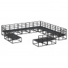 Zestaw Sof na Ogród z poduszką 13 pcs Czarny Aluminium