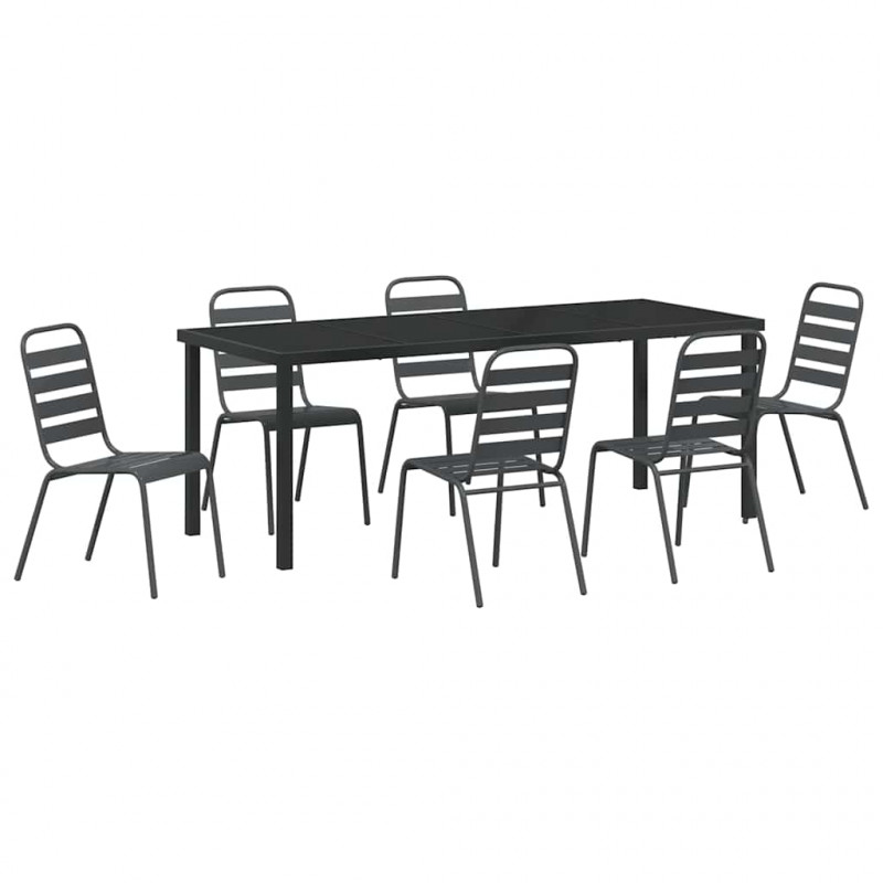Zestaw do jadalni w ogrodzie 7 pcs Antracyt