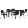 Zestaw do jadalni w ogrodzie 7 pcs Czarny