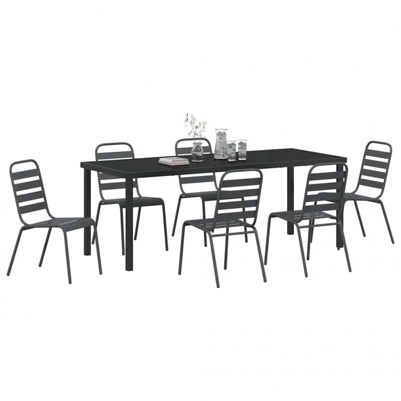 Zestaw do jadalni w ogrodzie 7 pcs Antracyt
