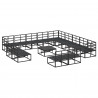 Zestaw Sof na Ogród z poduszką 14 pcs Czarny Aluminium