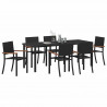 Zestaw do jadalni w ogrodzie 7 pcs Czarny