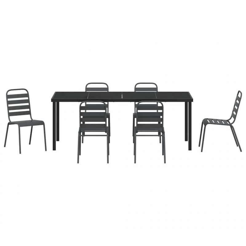 Zestaw do jadalni w ogrodzie 7 pcs Antracyt