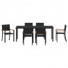Zestaw do jadalni w ogrodzie 7 pcs Czarny