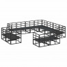 Zestaw Sof na Ogród z poduszką 11 pcs Czarny Aluminium