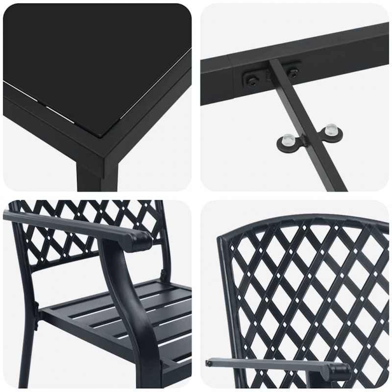 Zestaw do jadalni w ogrodzie 3 pcs Antracyt