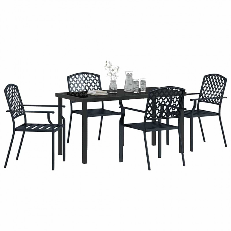 Zestaw do jadalni w ogrodzie 5 pcs Antracyt
