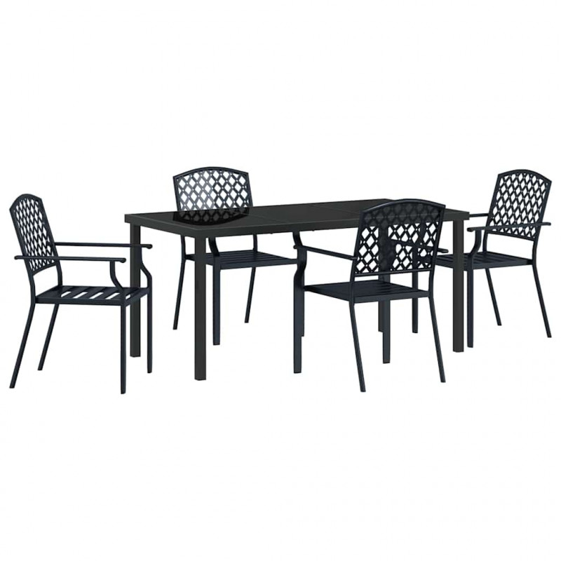 Zestaw do jadalni w ogrodzie 5 pcs Antracyt