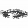 Zestaw Sof na Ogród z poduszką 13 pcs Czarny Aluminium